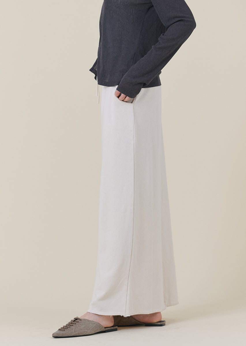 ウエストデザインスウェットロングスカート