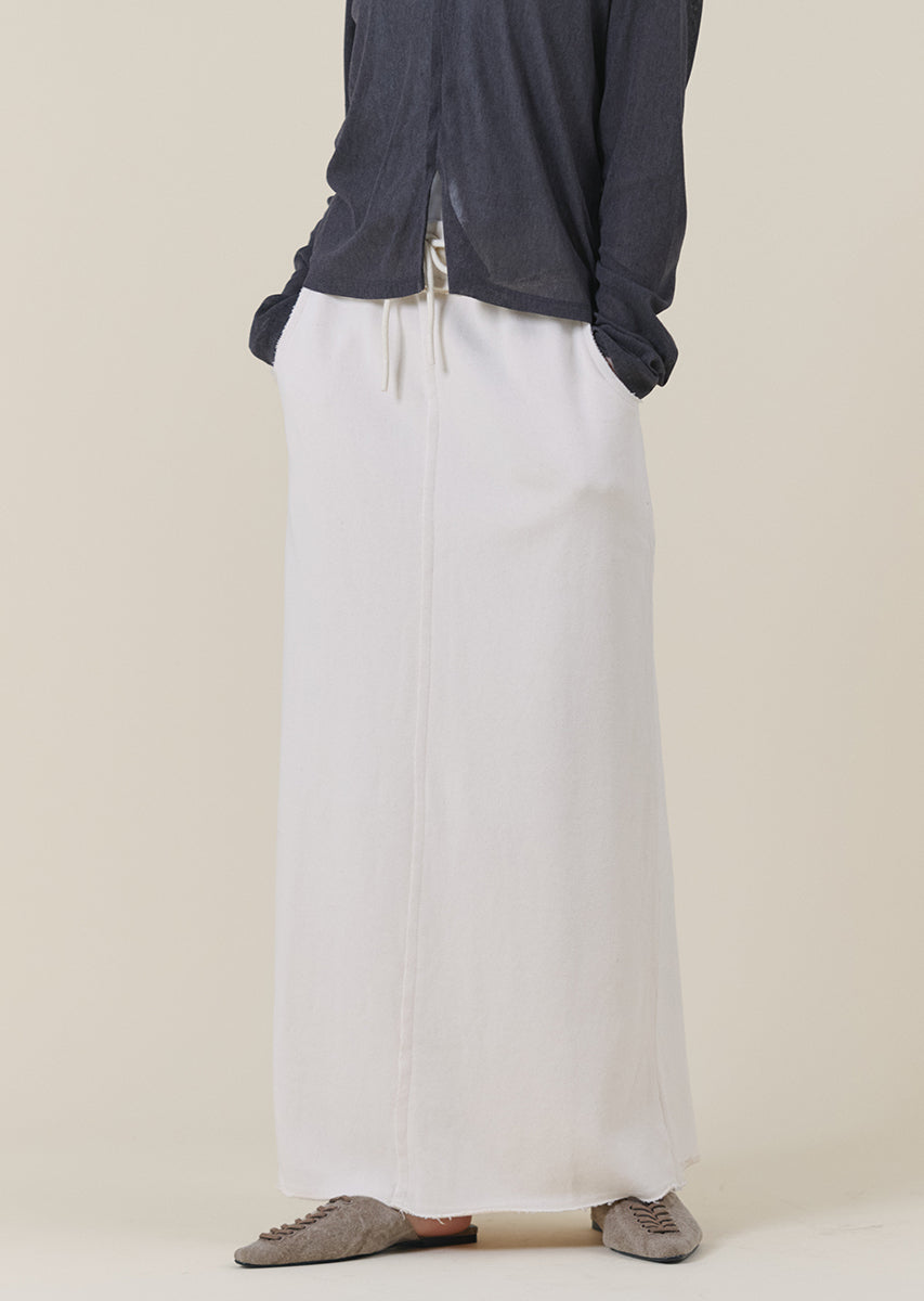 ウエストデザインスウェットロングスカート