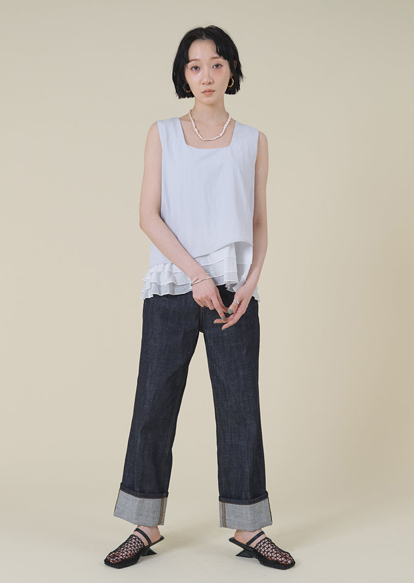 ロールアップストレートデニム