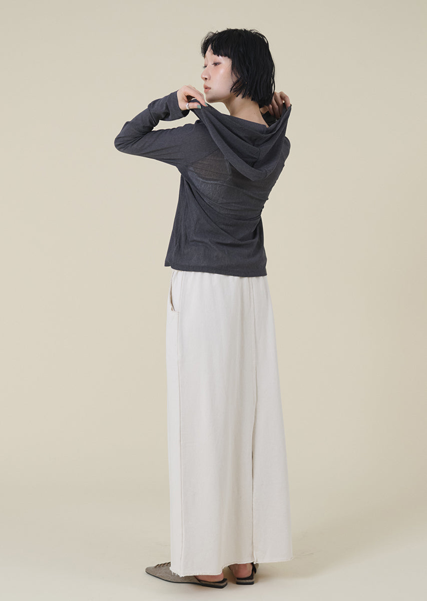 ウエストデザインスウェットロングスカート
