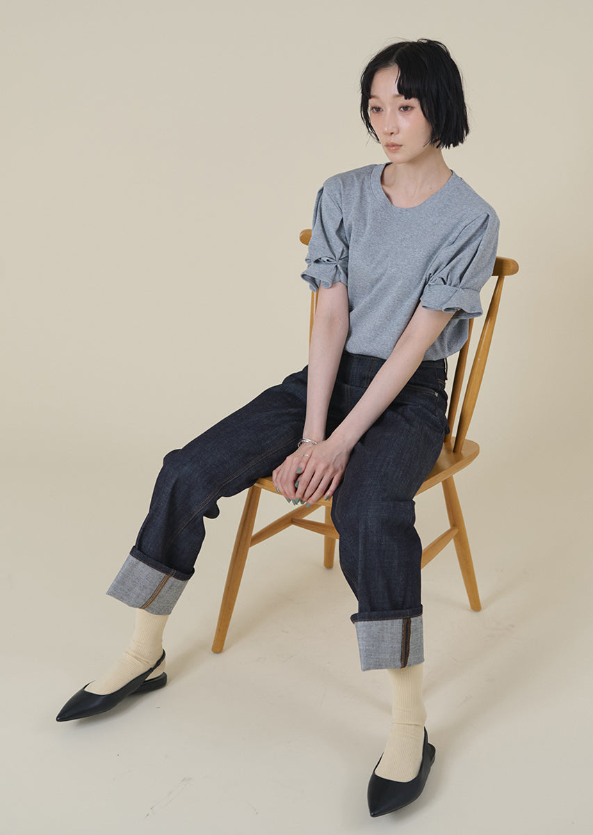 ロールアップストレートデニム