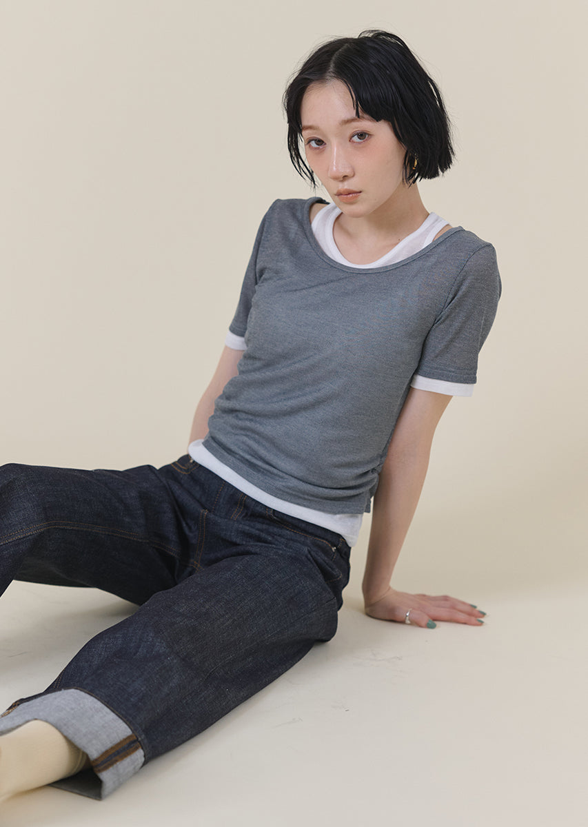 レイヤードシアートップス