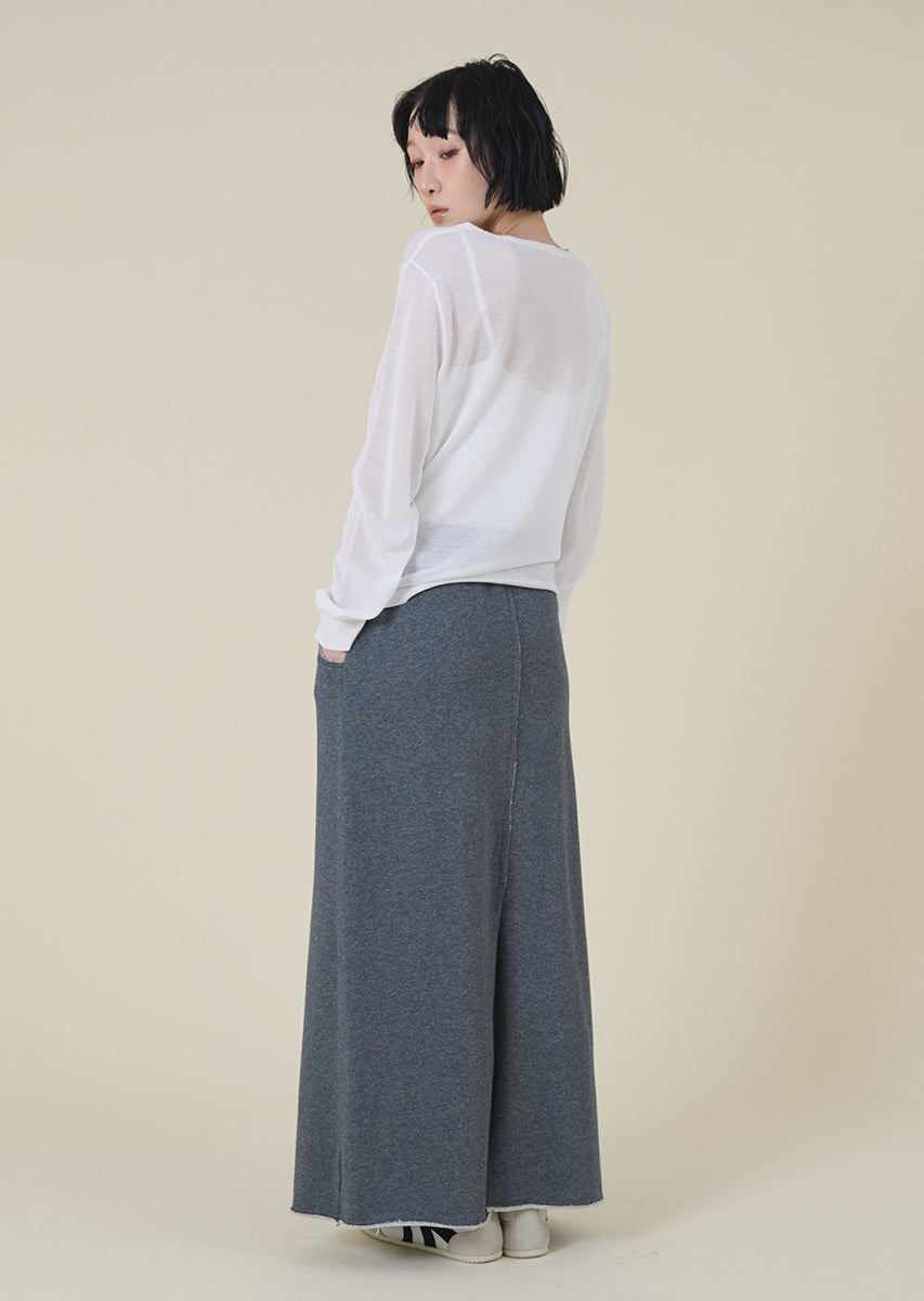 ウエストデザインスウェットロングスカート