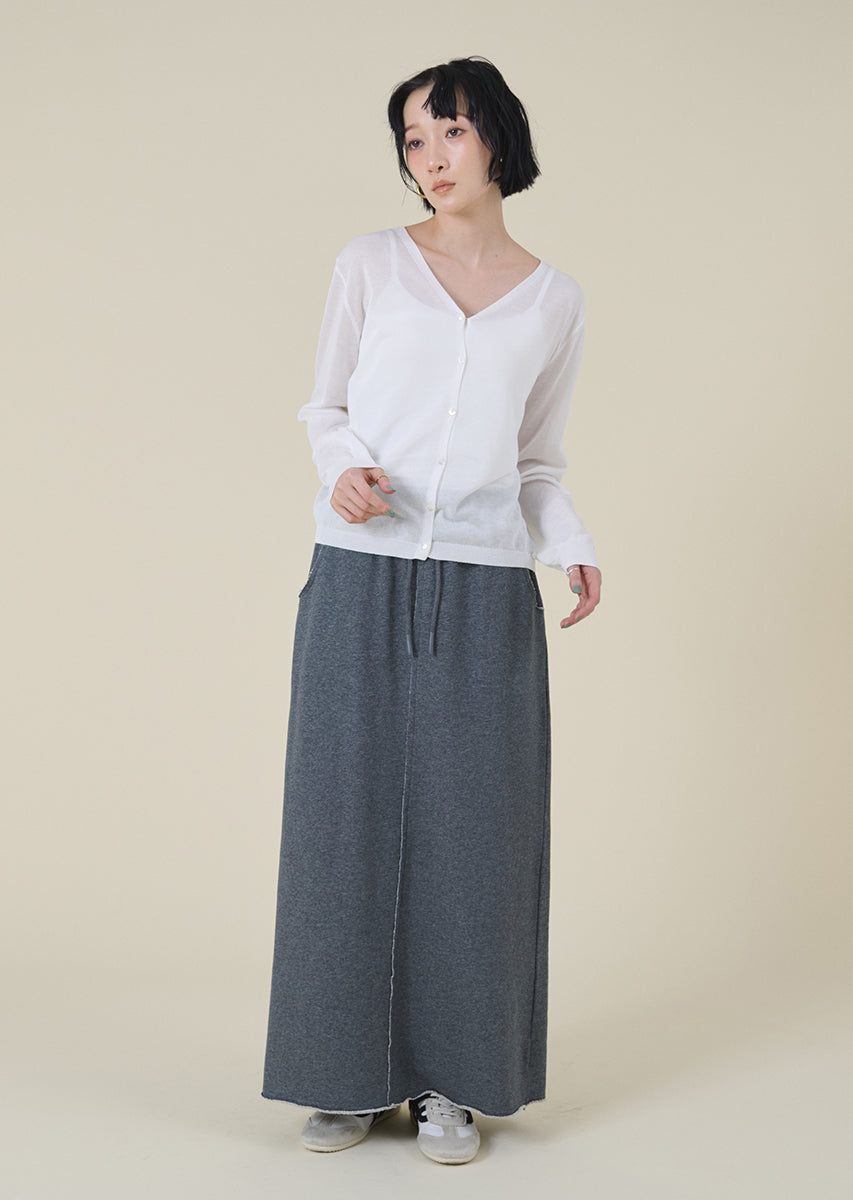 ウエストデザインスウェットロングスカート