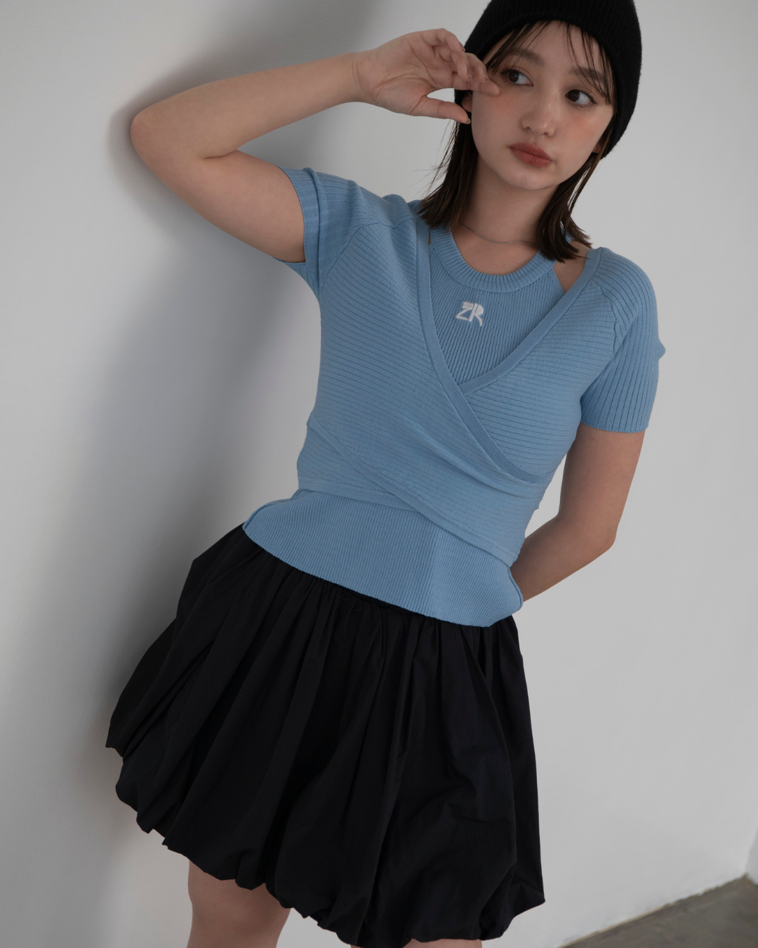 カシュクールレイヤードニット
