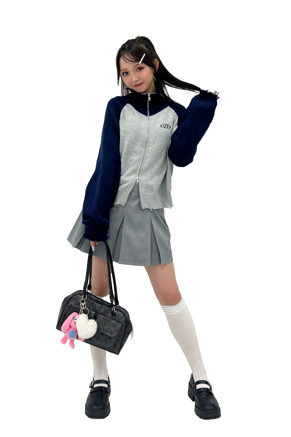 DAMAGE ZIP TURTLENECK