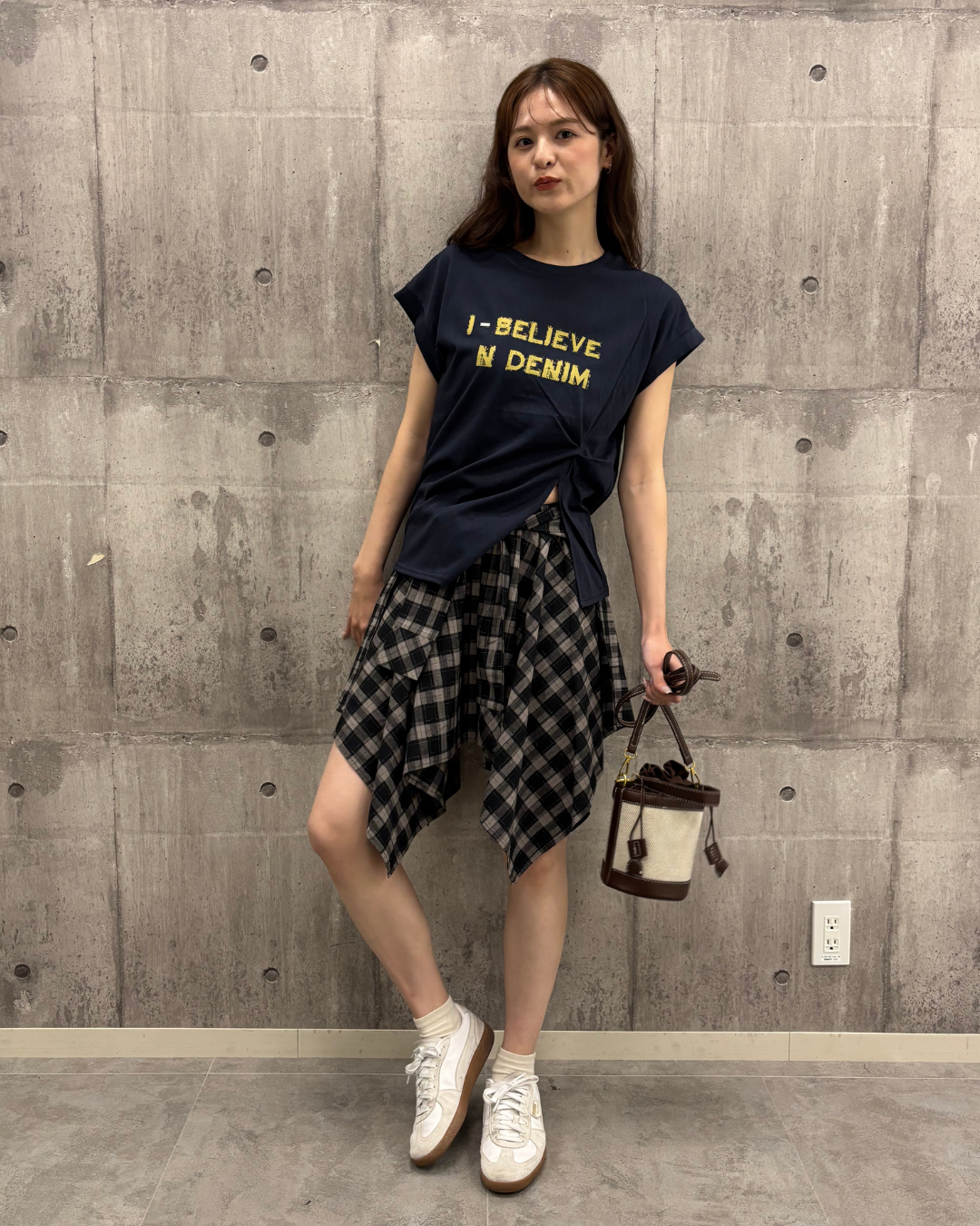 シャツ風チェックミニスカート