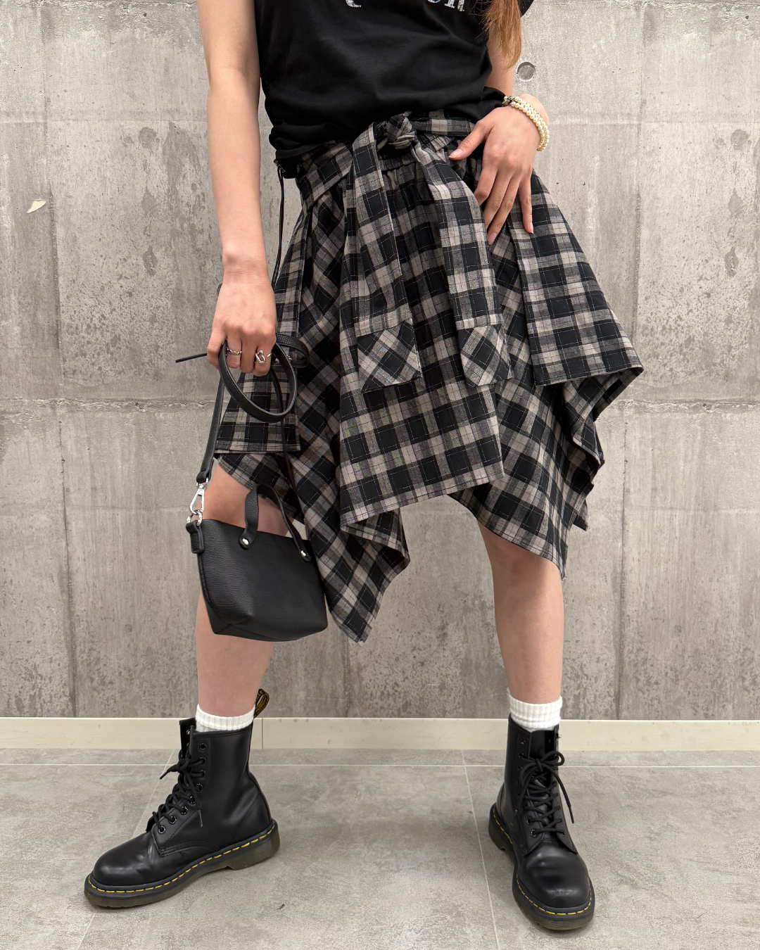 シャツ風チェックミニスカート