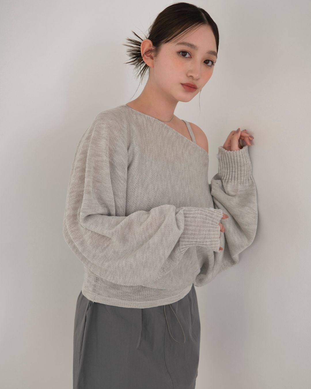 レイヤードニットトップス