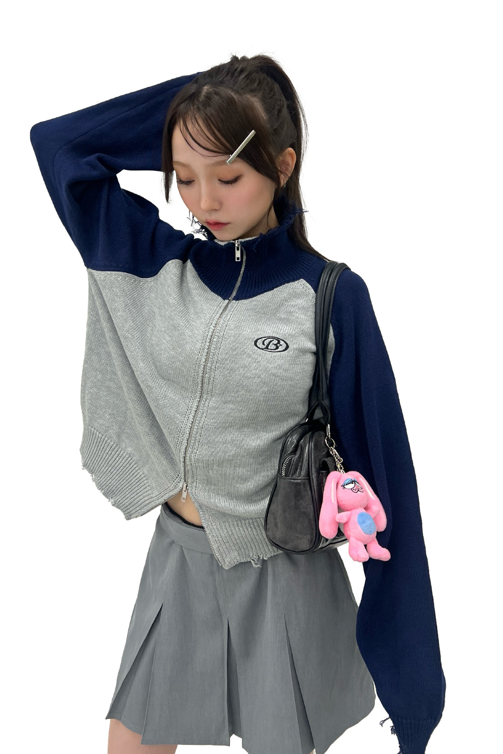 DAMAGE ZIP TURTLENECK