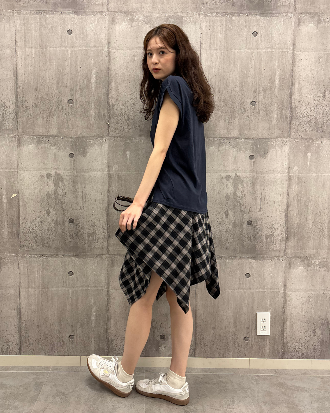 シャツ風チェックミニスカート