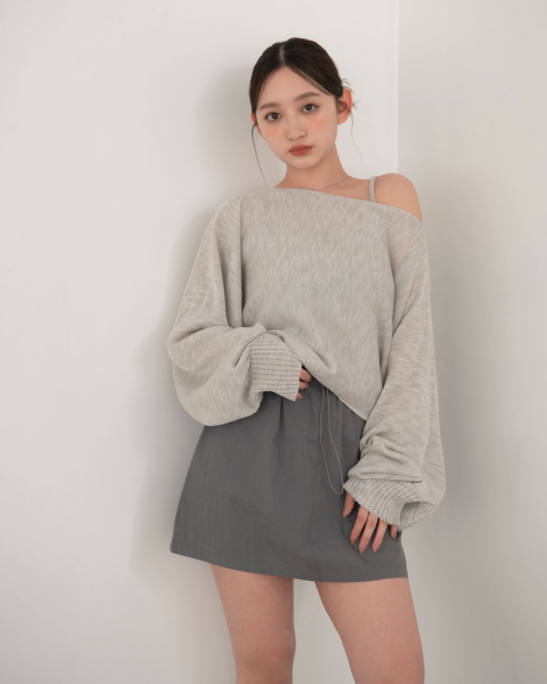 レイヤードニットトップス