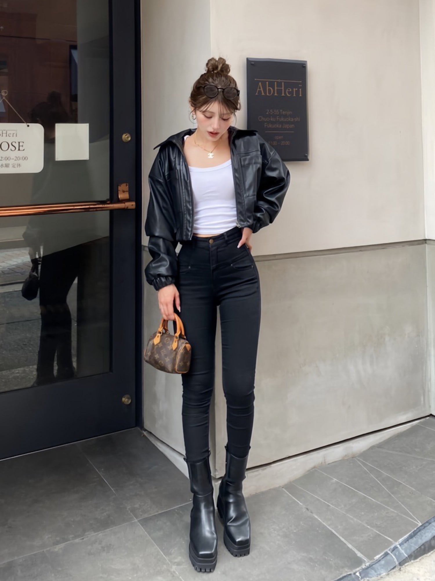 High waist skinny denim