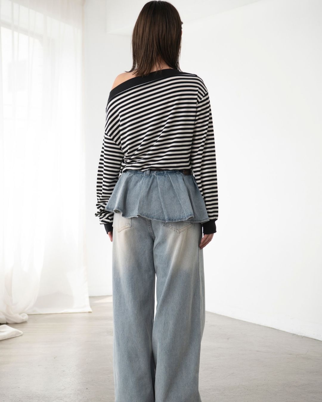 レイヤードデザインデニムパンツ