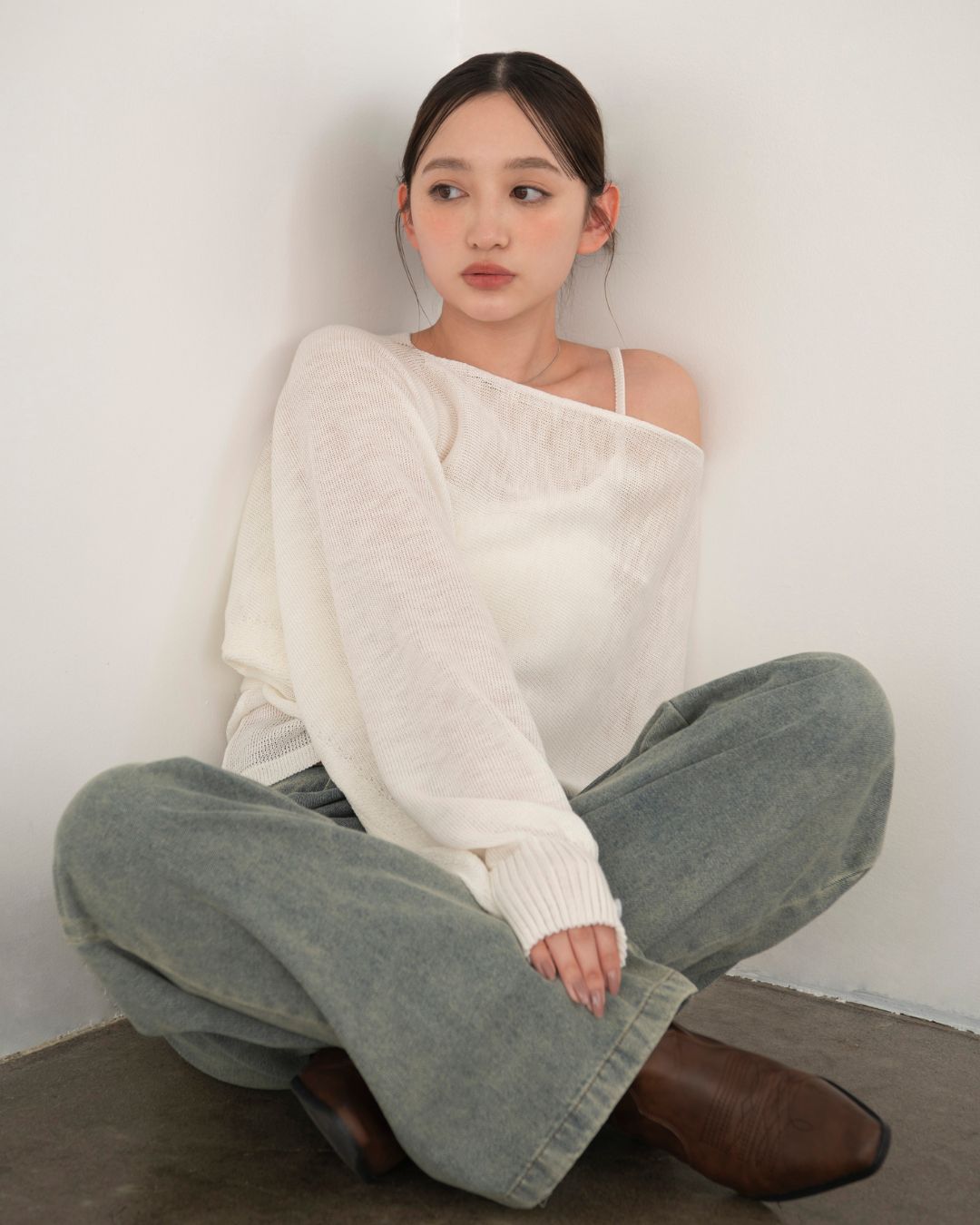 レイヤードニットトップス