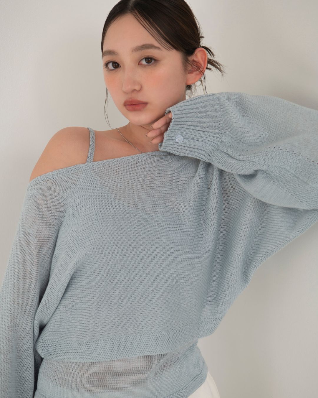 レイヤードニットトップス