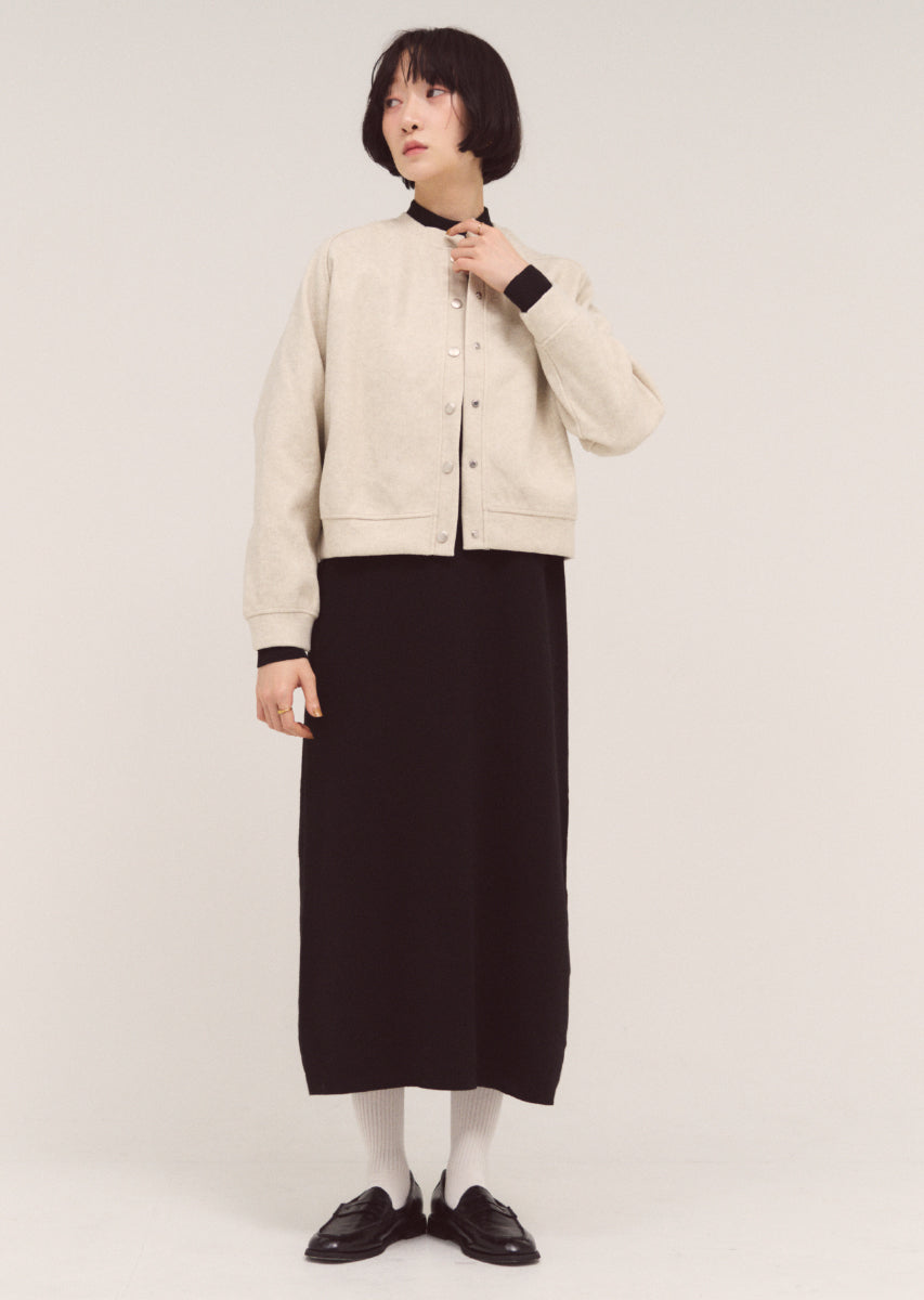 スタンドネックロングワンピース