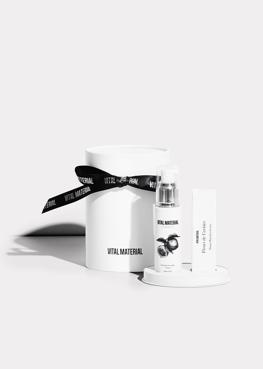 VITAL MATERIAL ラウンドボックスセット (ハンドジェルレモン + リップバームサクラ )