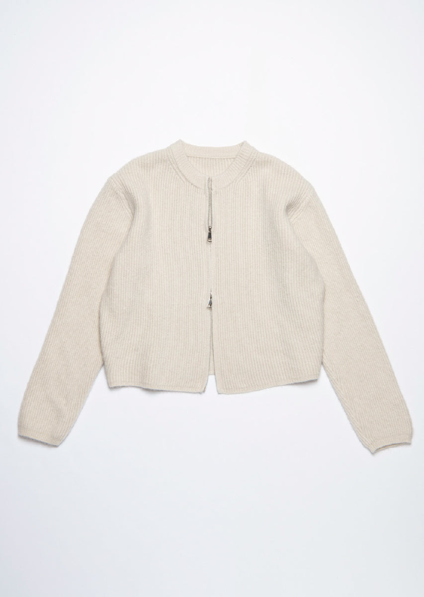 ダブルジップカーディガン