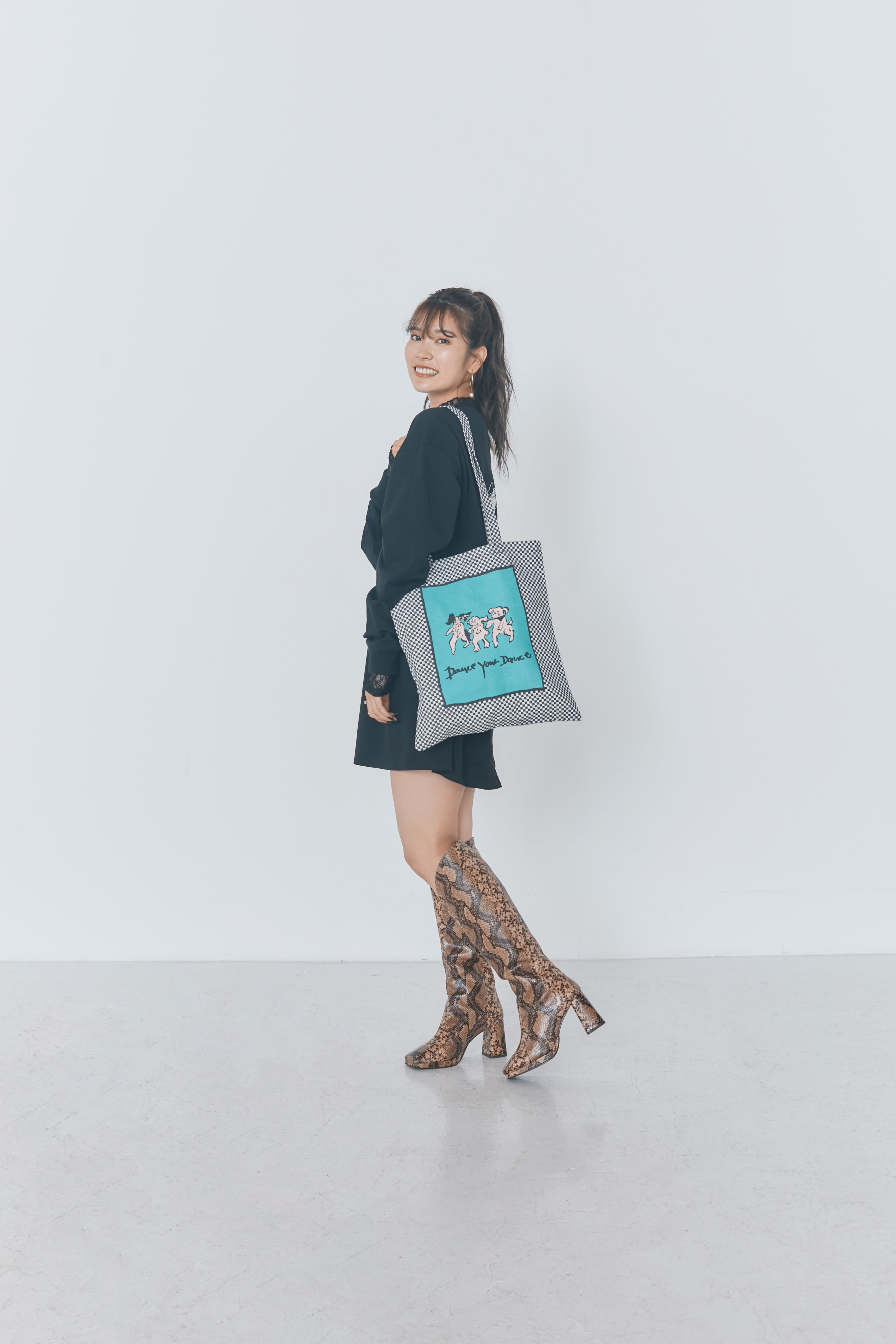 MEMBER produce「3 DOGS &Dance Your Dance print checked TOTE BAG」