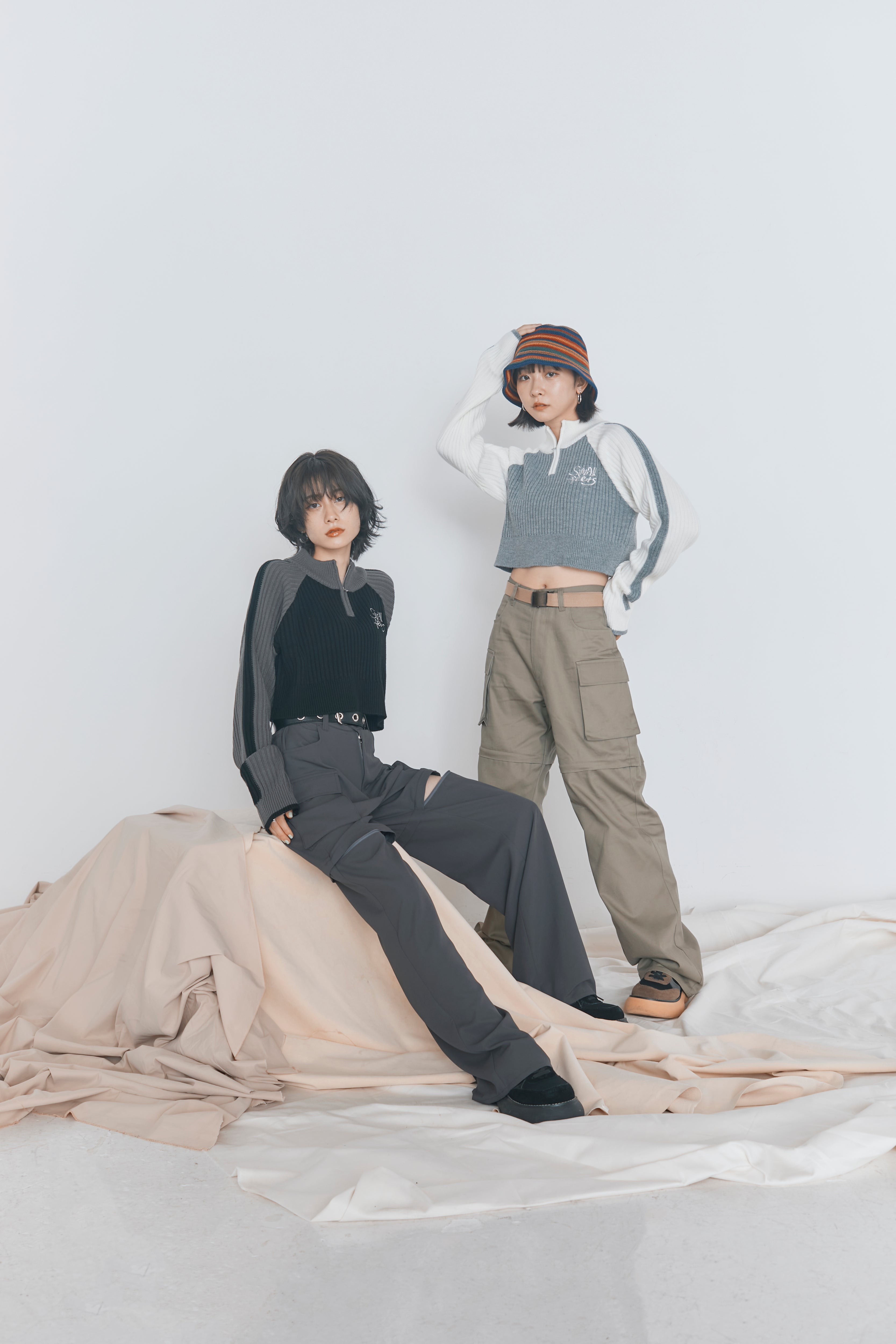 now&mikina produce「Half zip knit 」