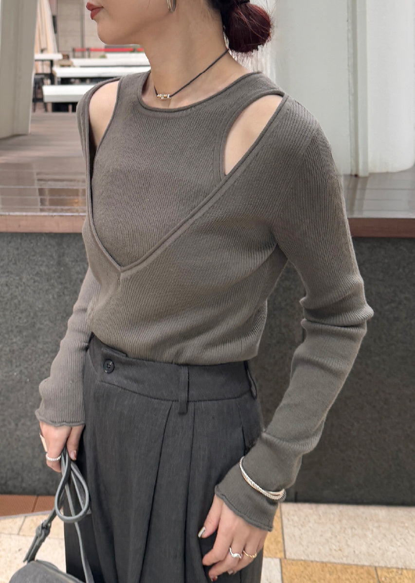 SELECT by CREAM レイヤードリブニット