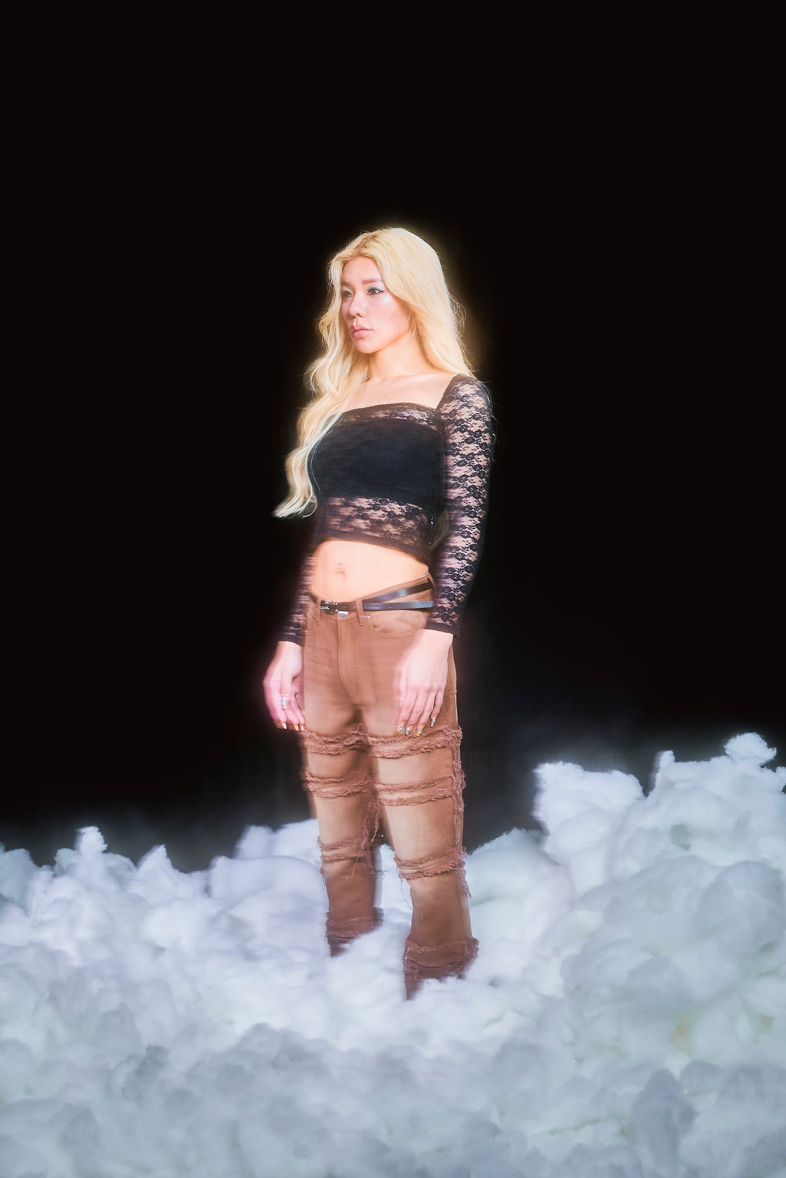 SWITCHING FRINGE DENIM