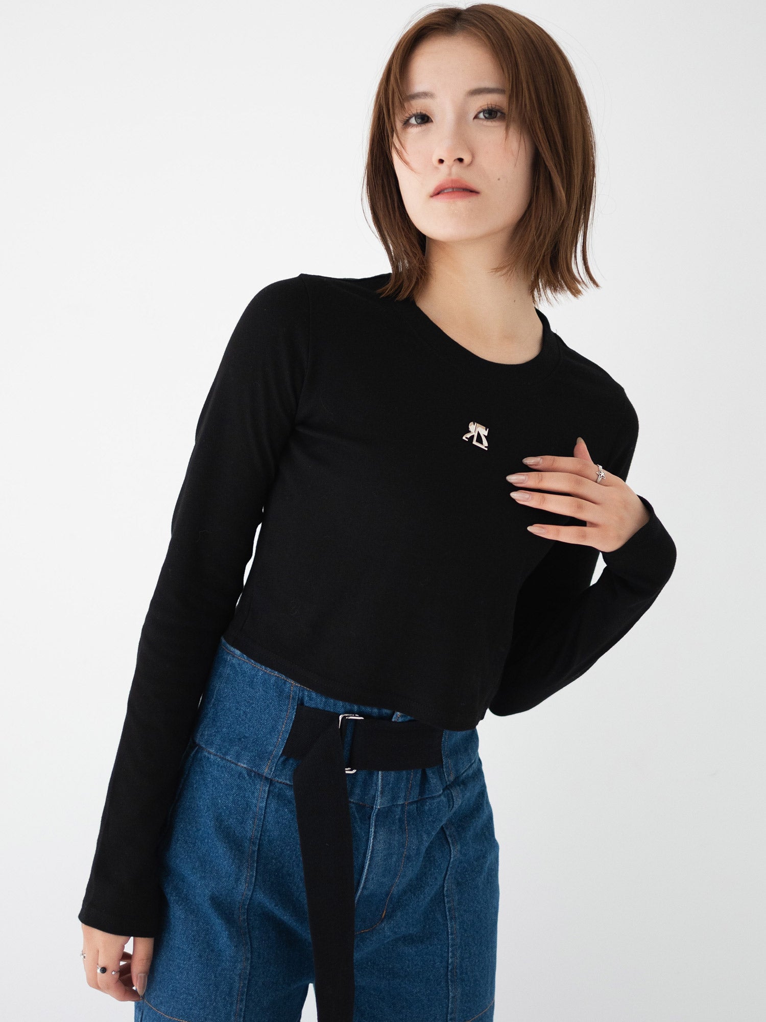 RNプレートクロップド ロンTee