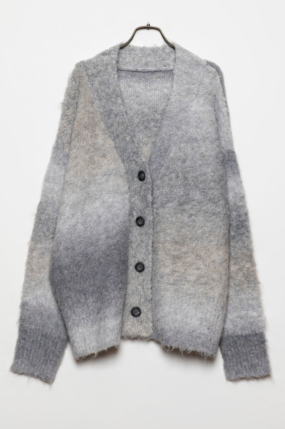 ボーダーシャギーカーディガン