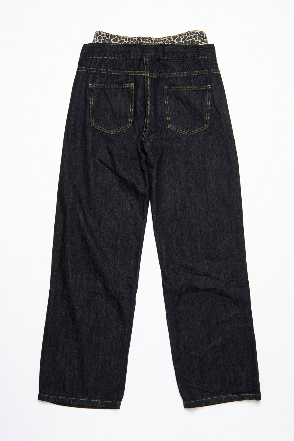DOUBLE WAIST DENIM PANTS
