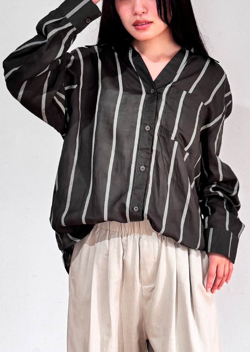 ストライプオーバーシャツ