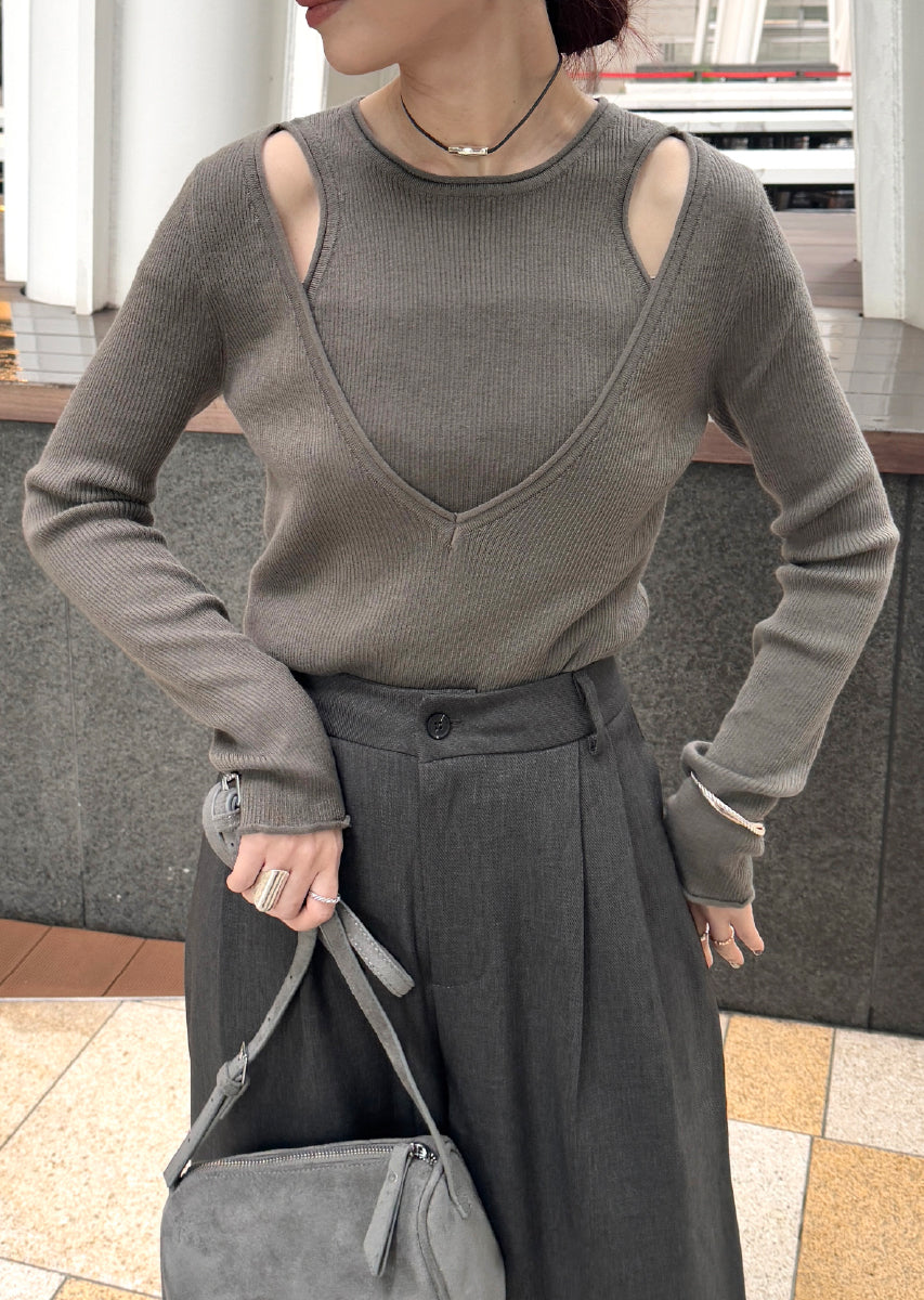 SELECT by CREAM レイヤードリブニット