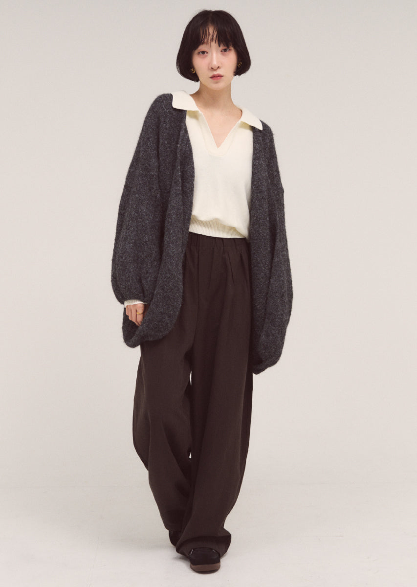 オープンカラーニット