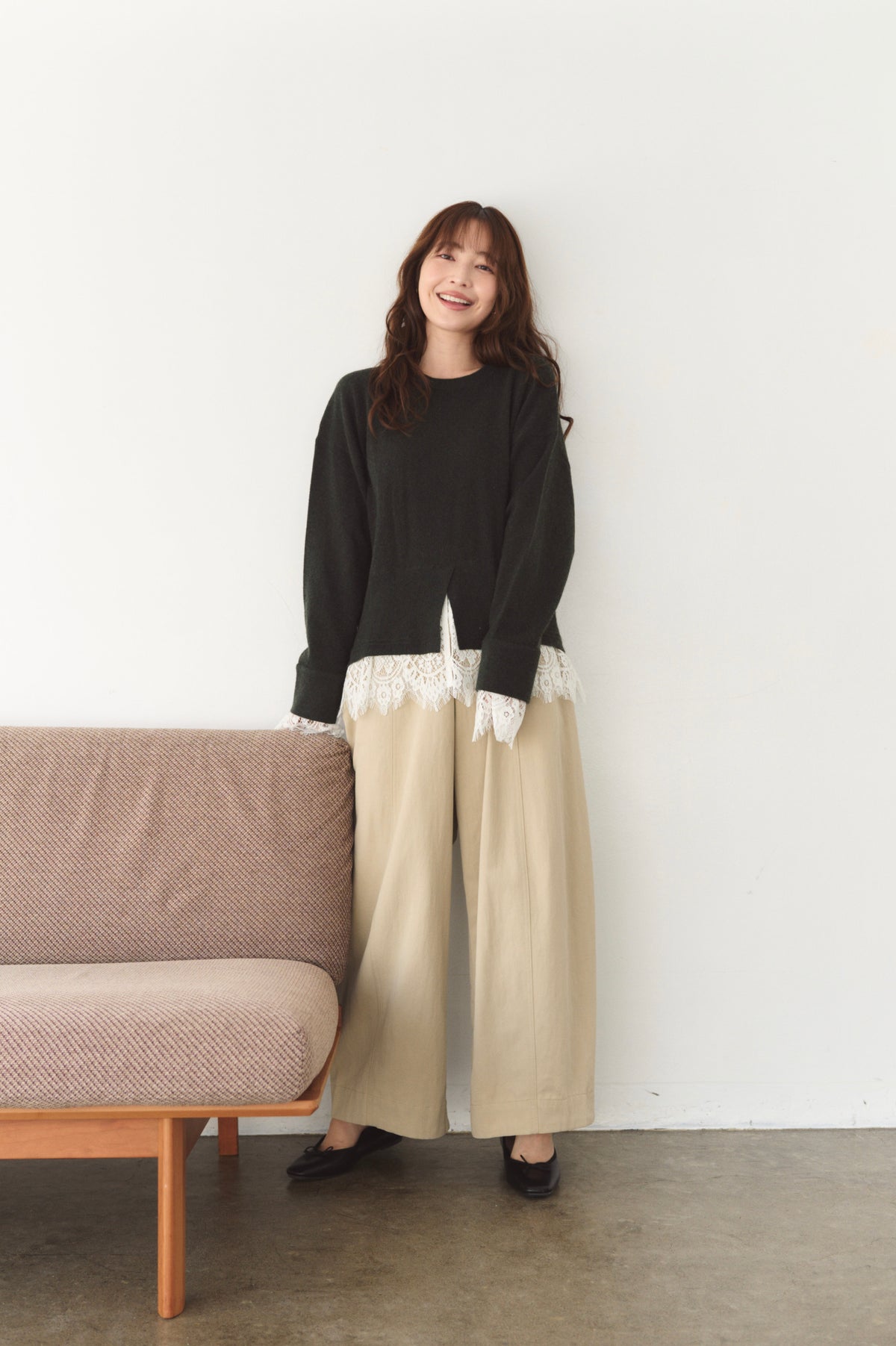 レースドッキングニット