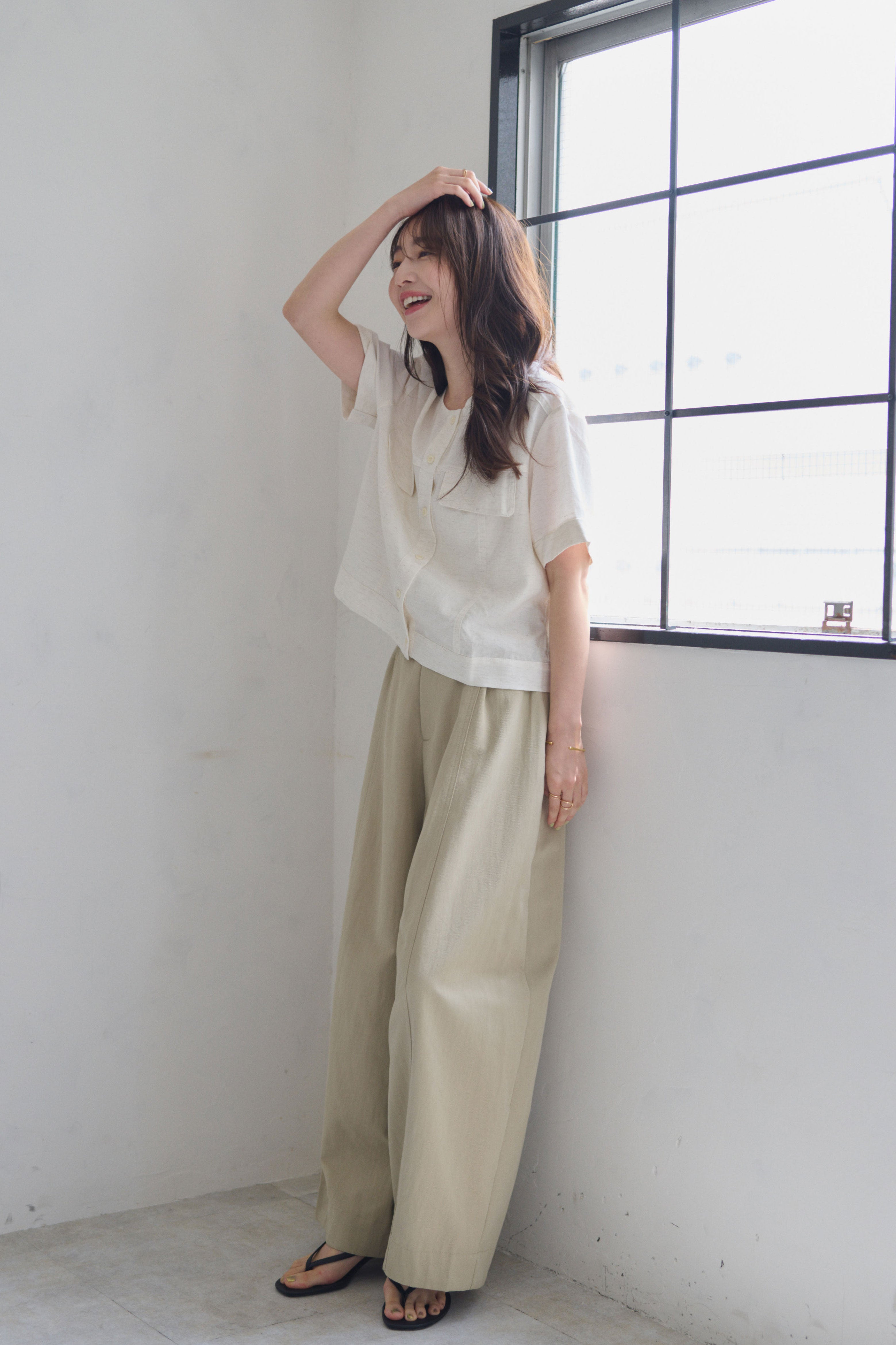 シアークロップドシャツ