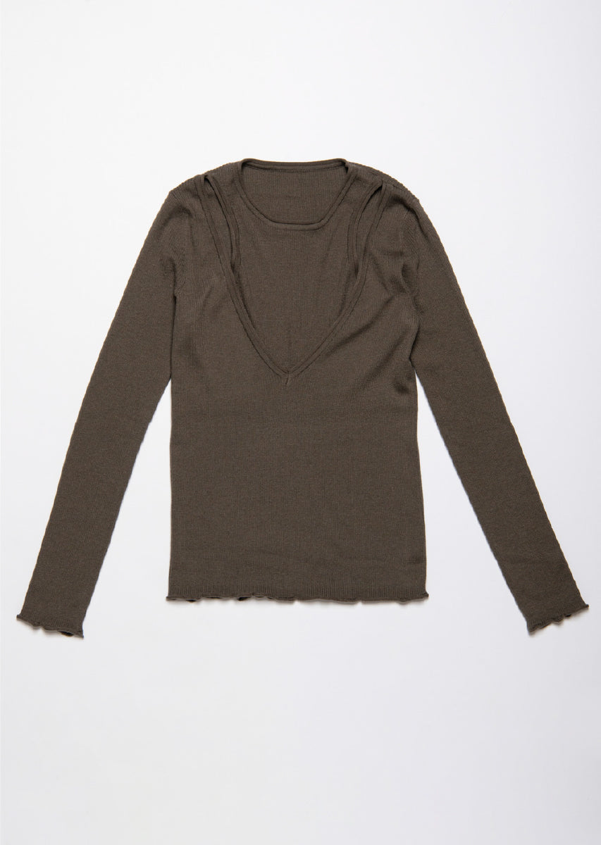 SELECT by CREAM レイヤードリブニット