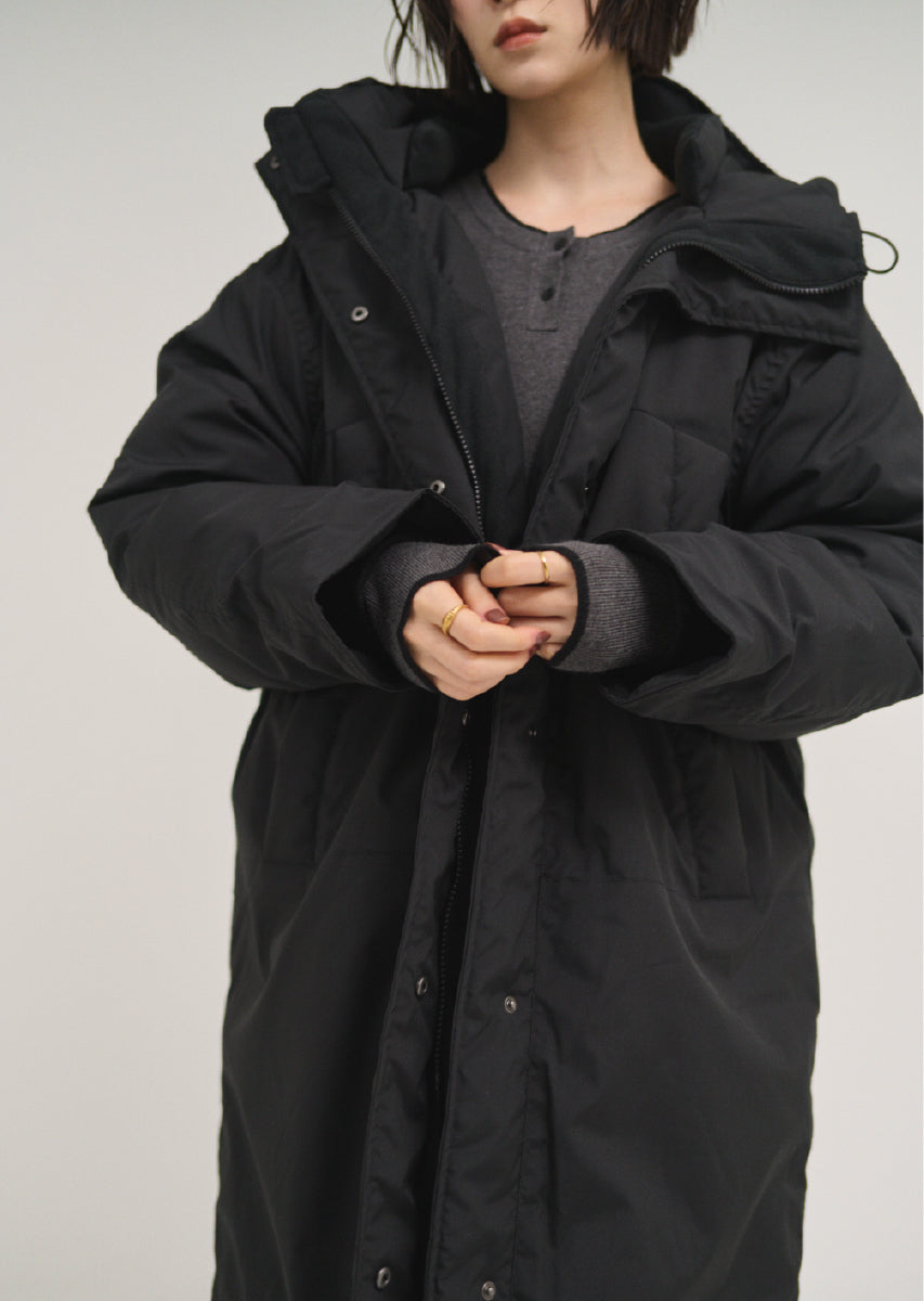 フードロングコート