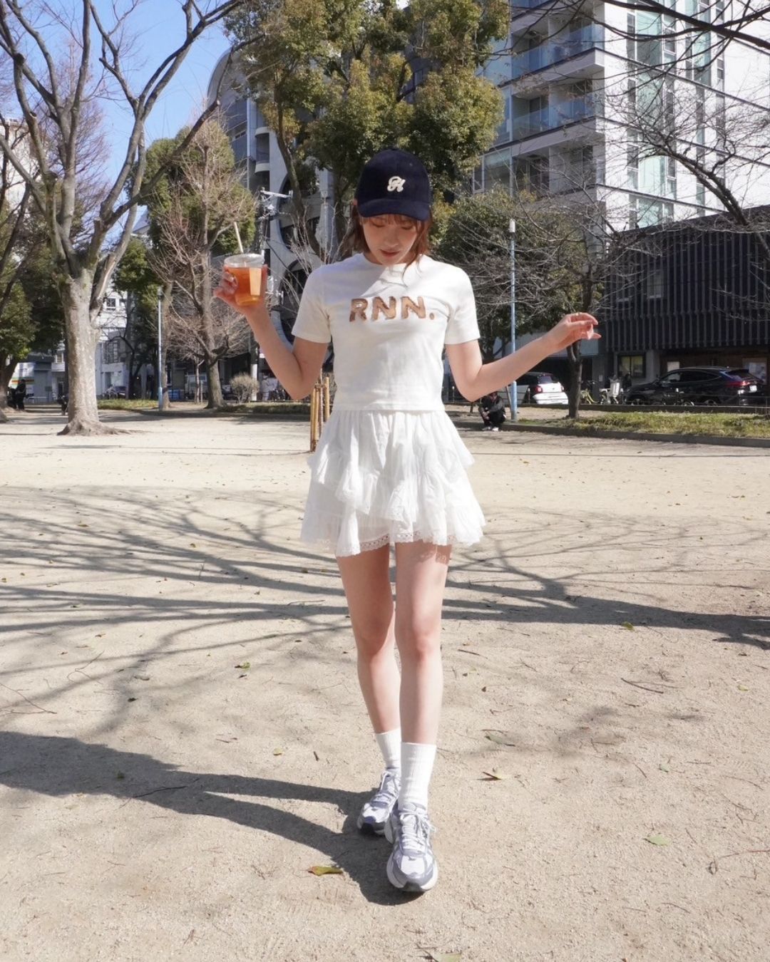 レース付フリルミニスカート