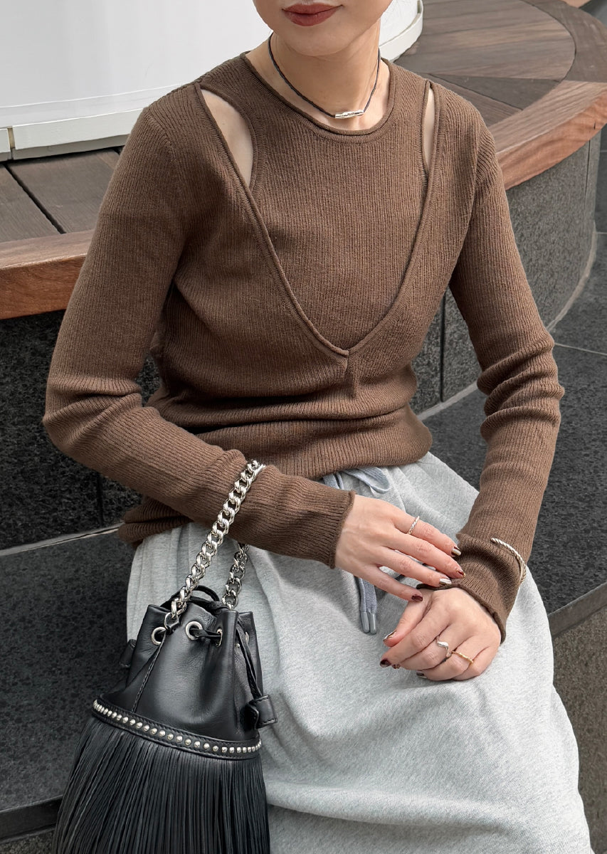 SELECT by CREAM レイヤードリブニット