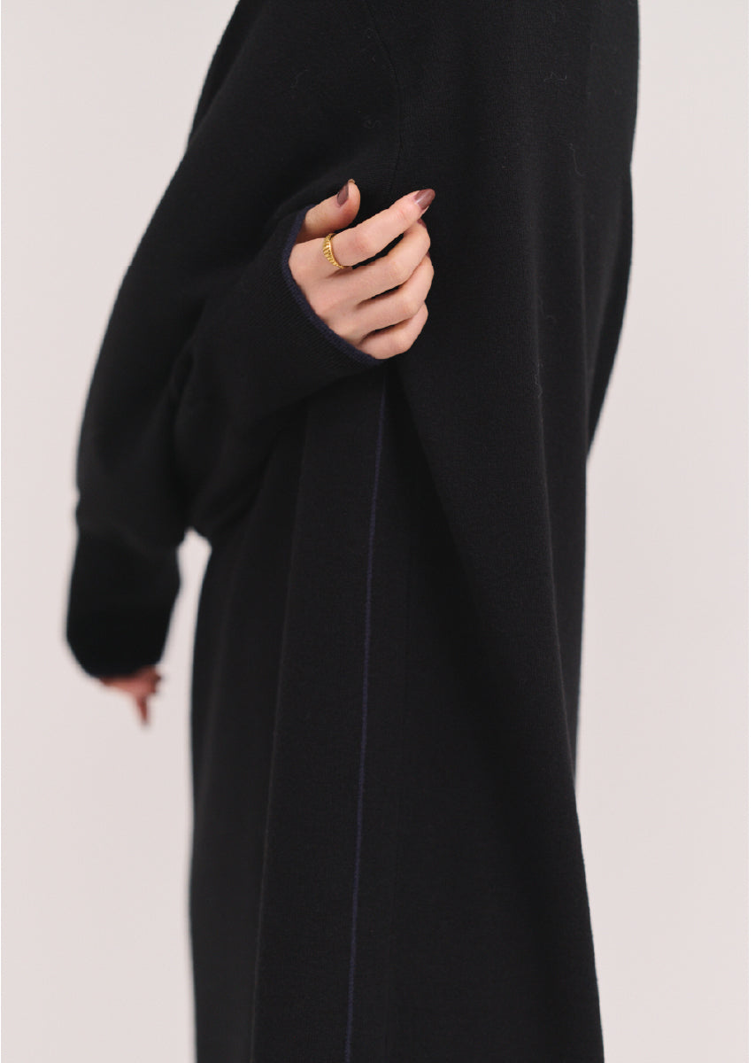 ラインヘンリーネックワンピース