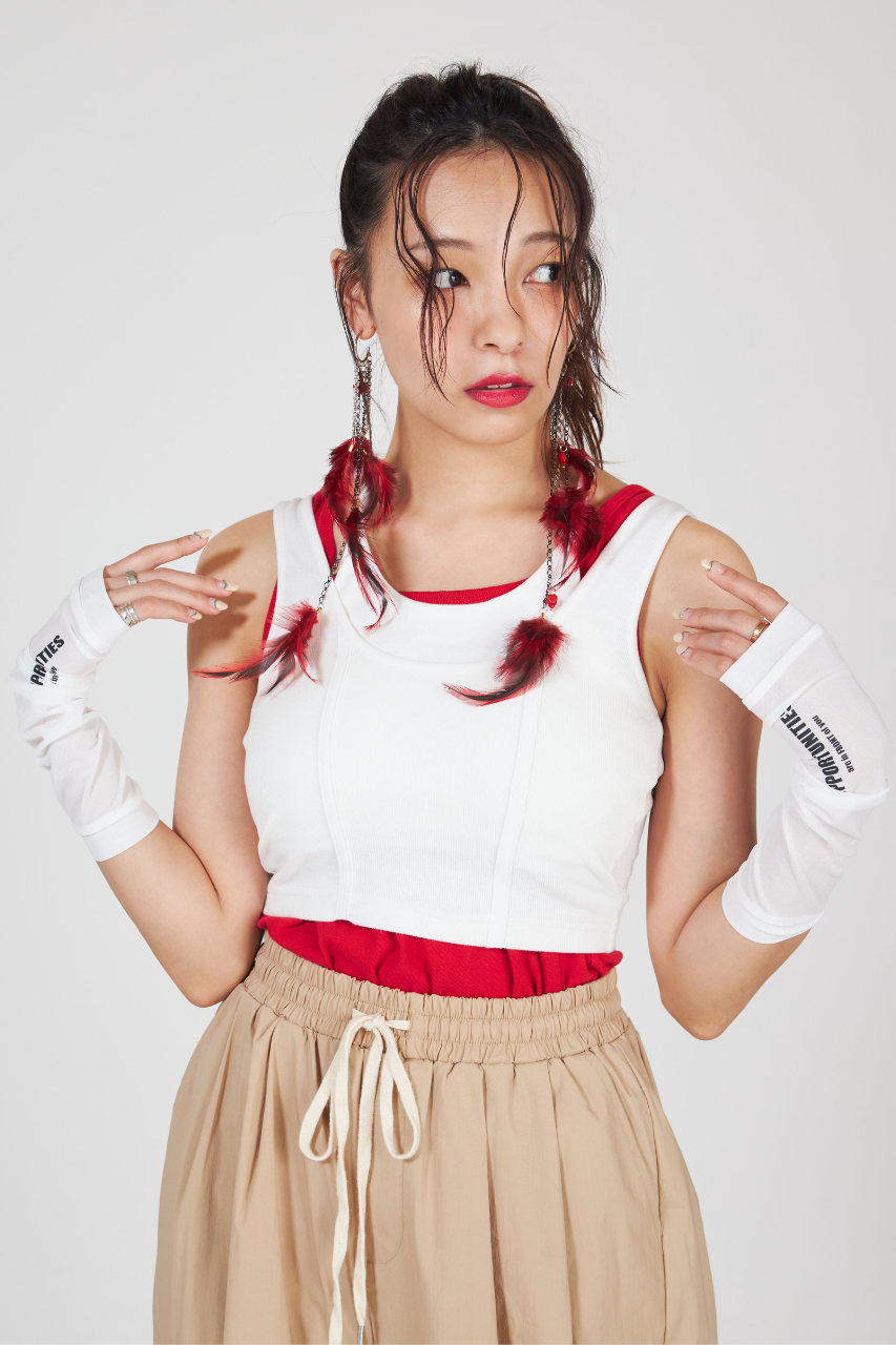 バッククロスリブデザイントップス