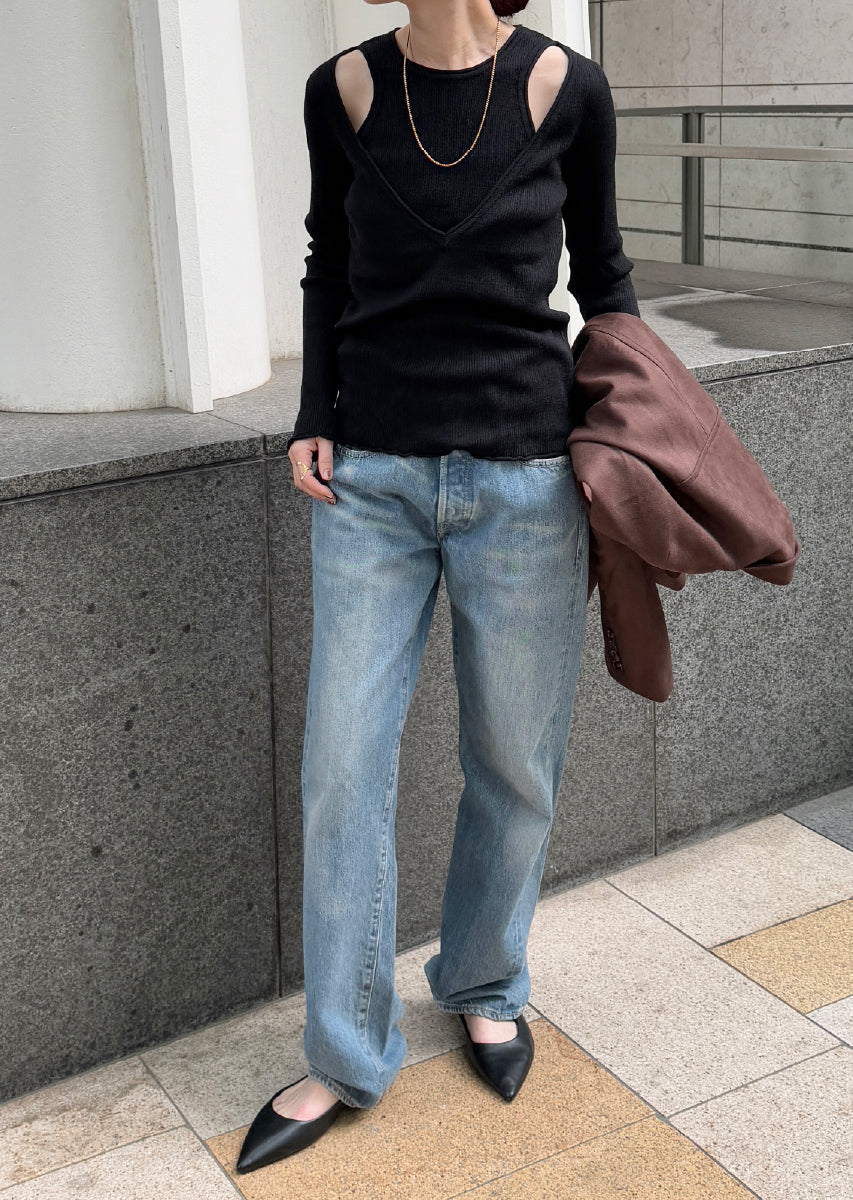 SELECT by CREAM レイヤードリブニット