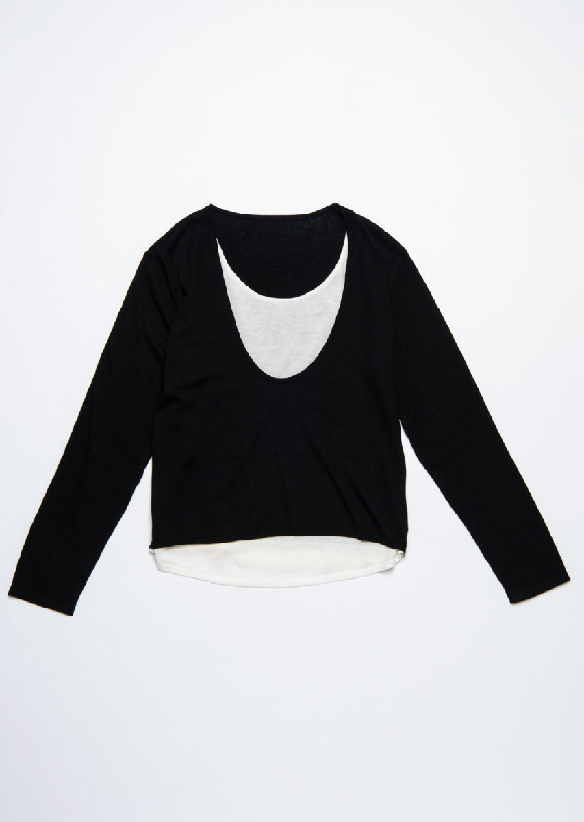 レイヤードニットトップス