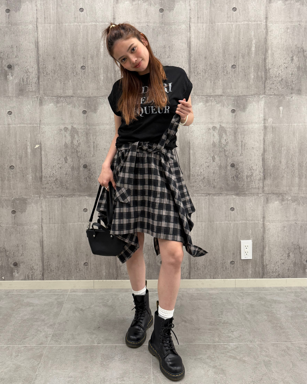 シャツ風チェックミニスカート