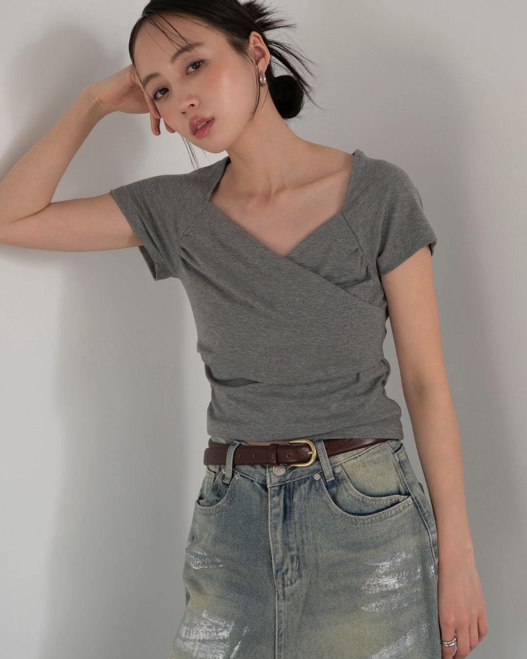 カシュクールトップス