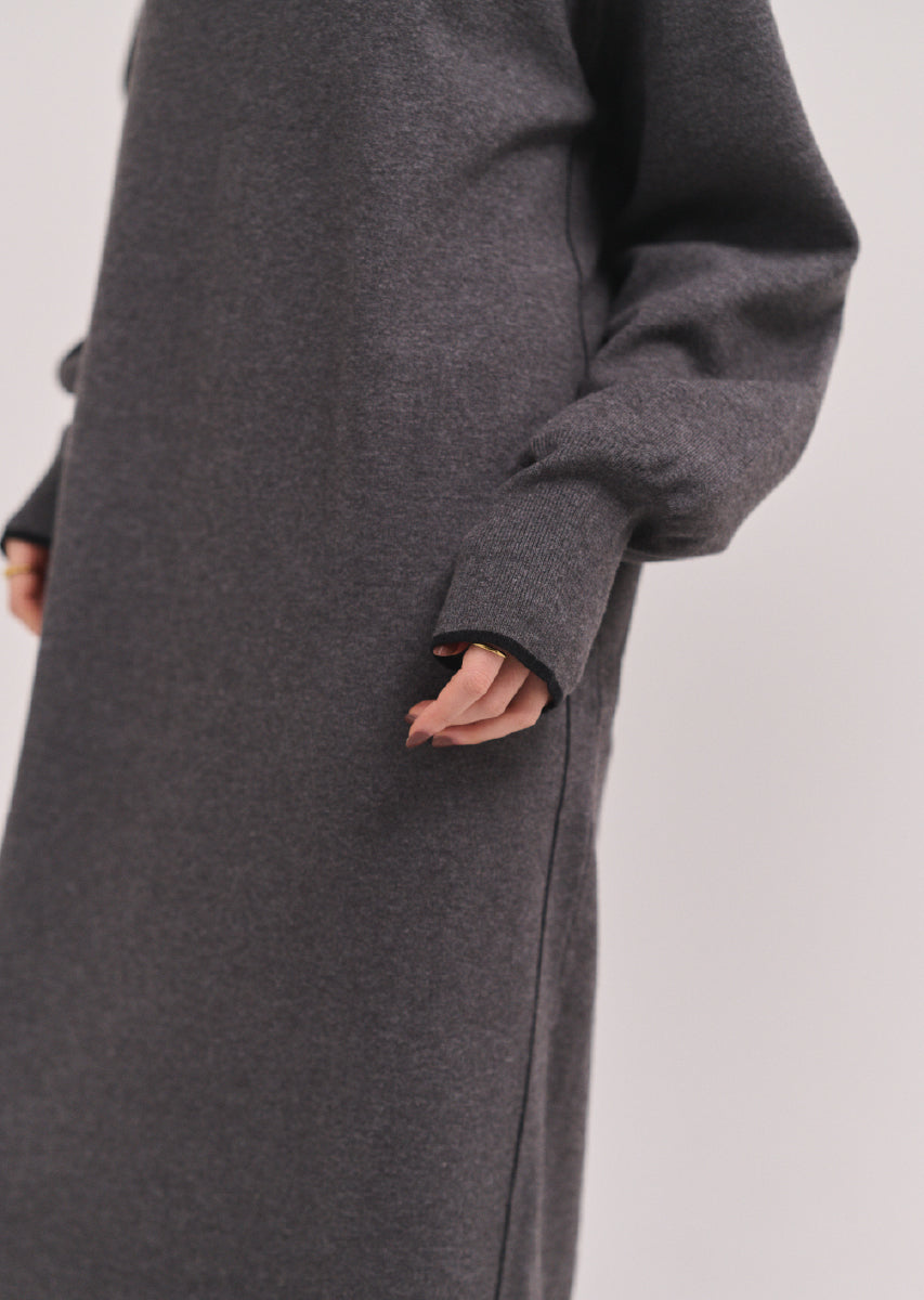 ラインヘンリーネックワンピース