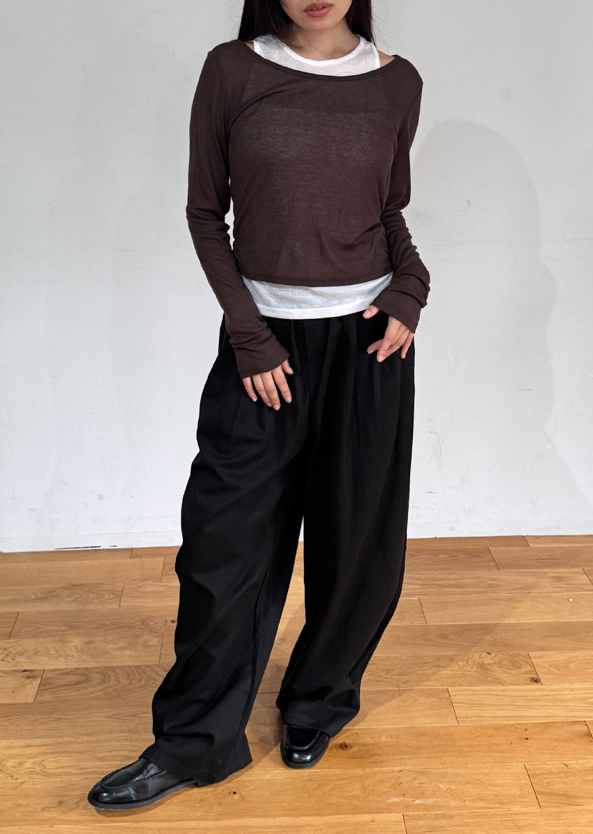 ロングスリーブレイヤードシアートップス