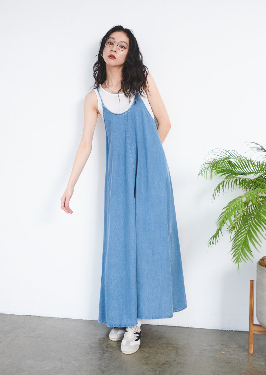 AラインマキシデニムワンピースSET