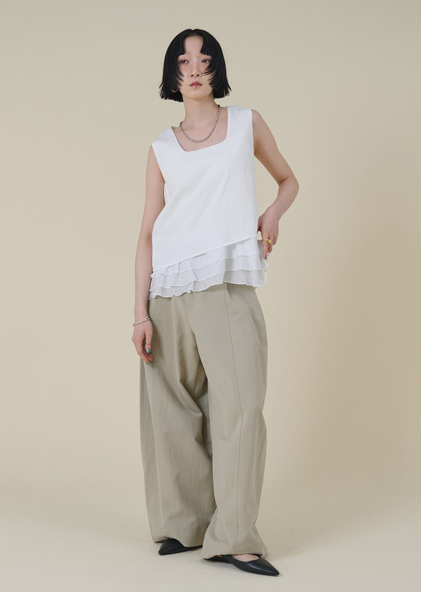 ターンバックウエストワイドパンツ