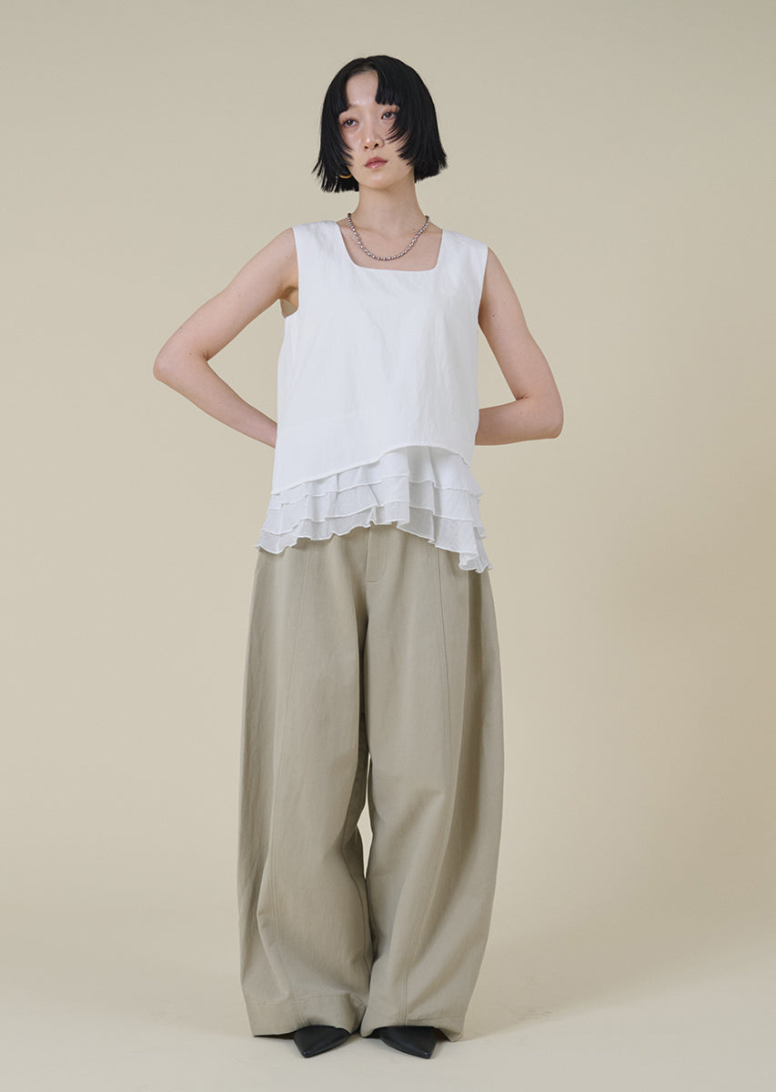 ターンバックウエストワイドパンツ